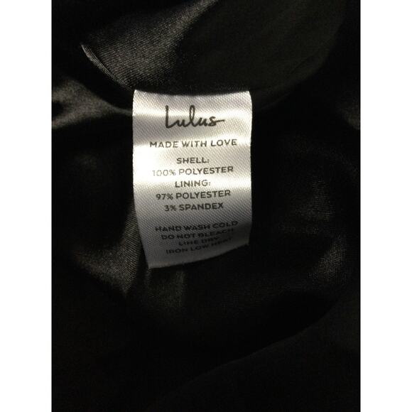 LULU'S Romantically Speaking Black Cowl Lace-Up Maxi Party Dress (medium) - Picture 8 of 9